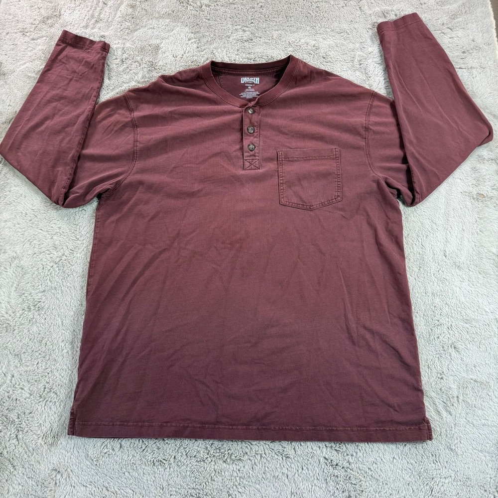 Duluth Trading Co. XL Mens Longtail‎ T Henley Shirt Long Sleeve Casual